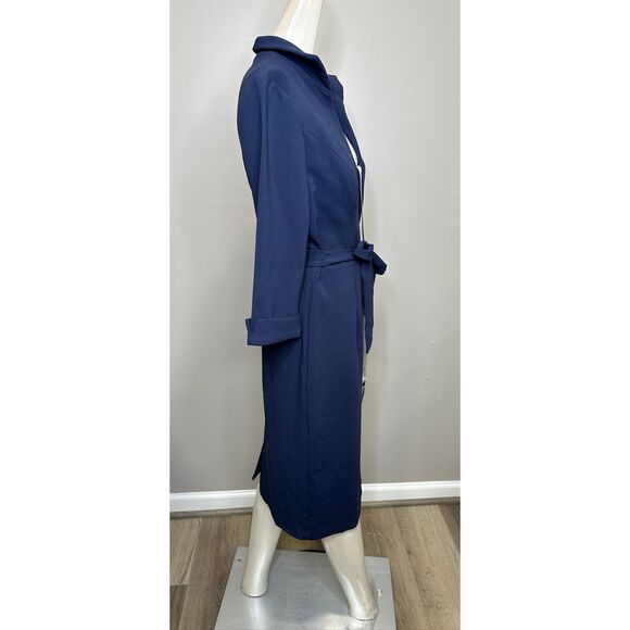BLACK HALO Madeline Belted Sheath Dress - Pacific Blue US 6 $415 - Picture 9 of 10